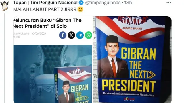 Beredar Penampakan Buku Gibran The Next President: Aku Bukan Anak Ingusan