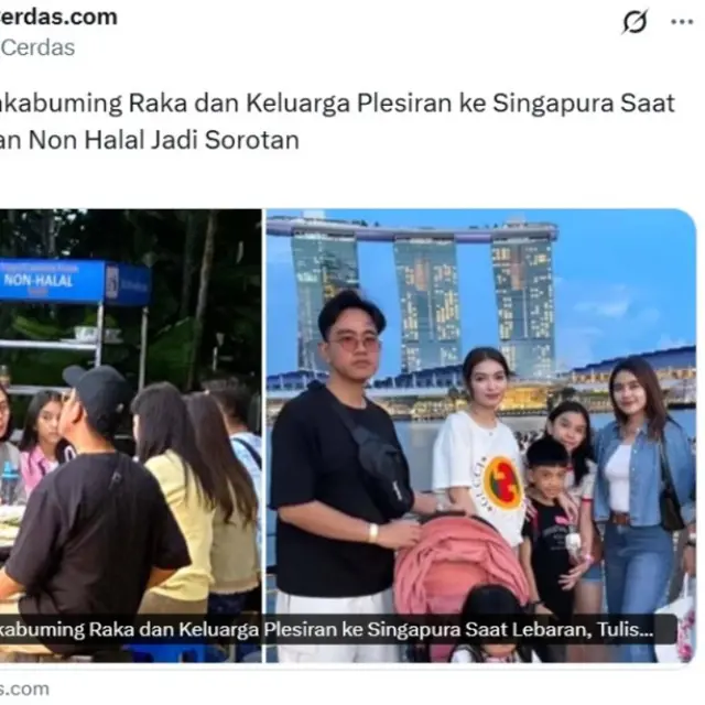 Beredar Foto Keluarga Gibran Rakabuming Diduga Libur Lebaran di Singapura