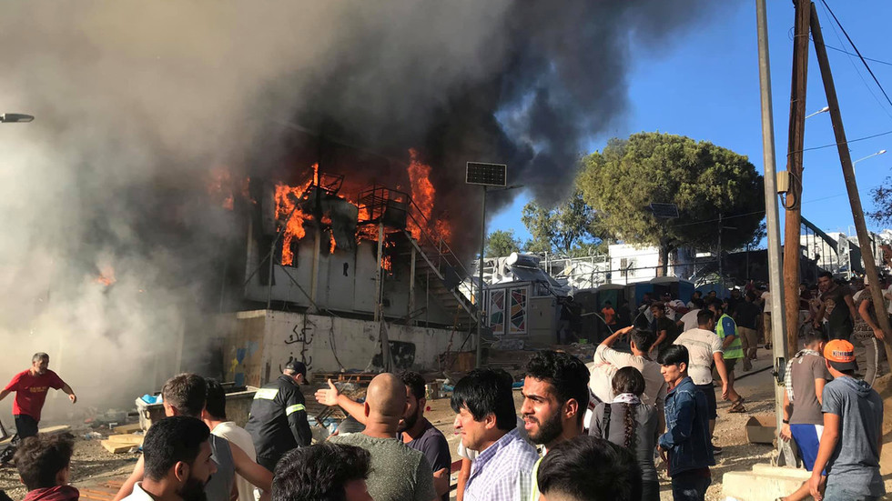 rioting-migrants-attack-firefighters--police-as-blaze-rages-in-lesbos