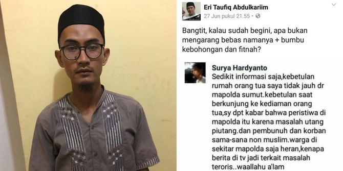 Posting Hoax soal Teror di Mapolda Sumut, Pemuda ini ditangkap