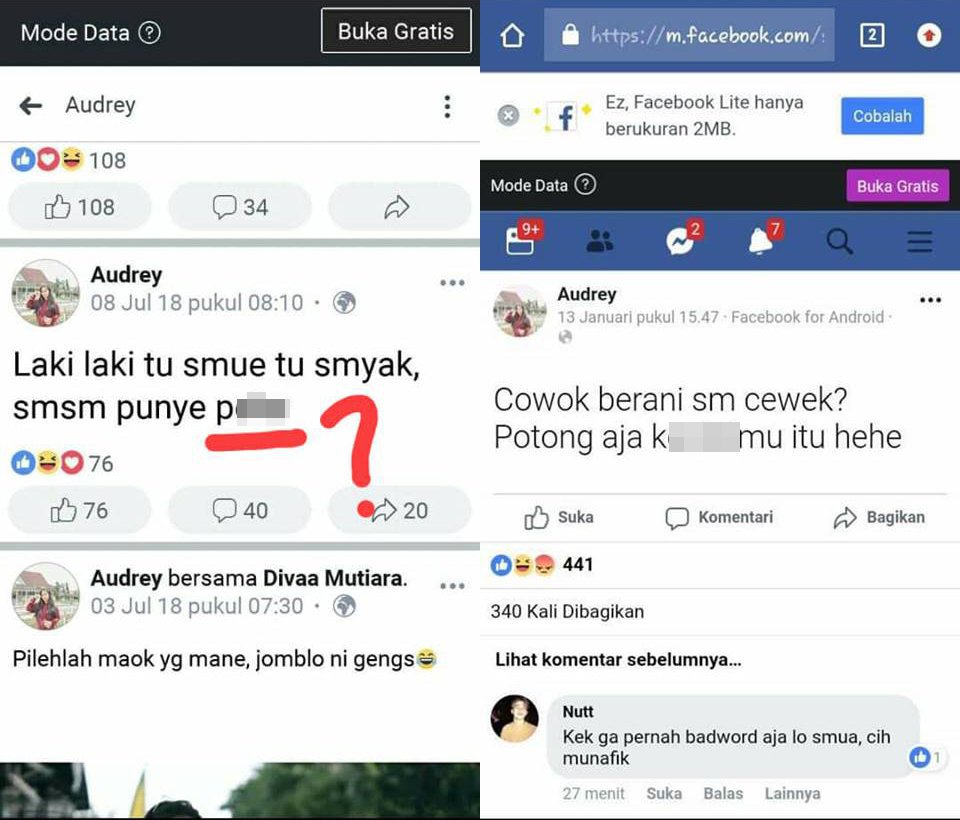 Isu #JusticeForAudrey Berkembang, Kini Audrey Dihujat Karena Diduga Punya Akun Toxic