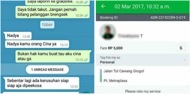 LAGI, Driver GrabBike Lakukan Pelecehan Berbau SARA 