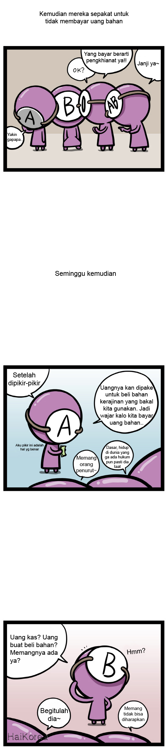 Teori Kepribadian Golongan Darah (+Komik)