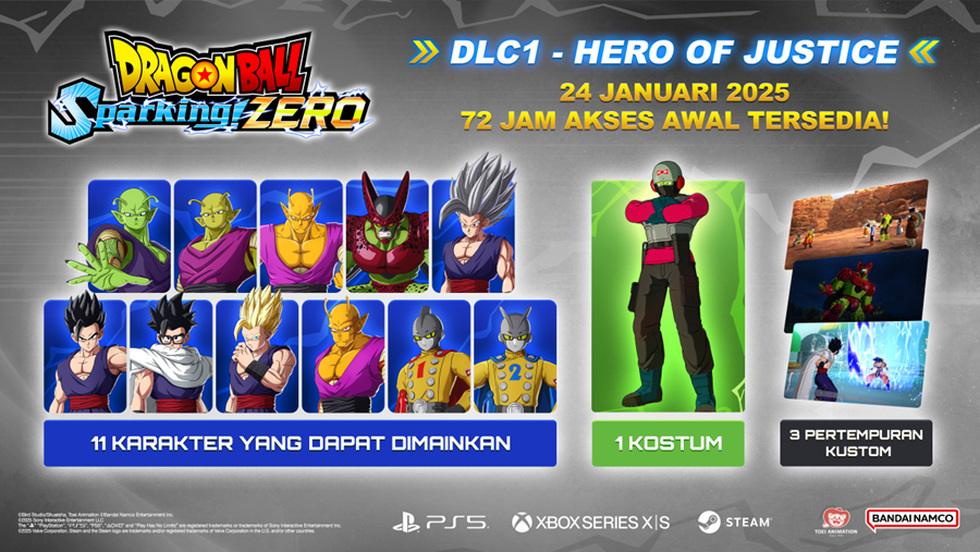 DRAGON BALL: Sparking! ZERO meliris DLC pertamanya, Hero of Justice