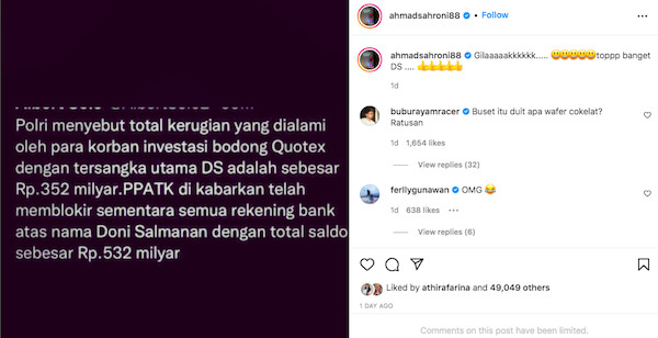 Viral Isi Saldo Rekening Doni Salmanan, Jangan Kaget!