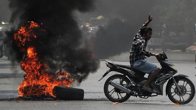 Myanmar protesters vow to keep up action as Internet blackout widens