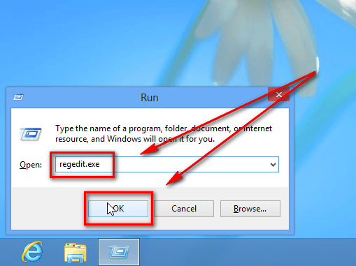 Cara Buka Run/regedit di windows 8