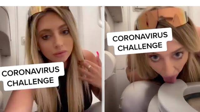 buat-aksi-challenge-virus-corona-wanita-ini-jilat-toilet-pesawat-jangan-ditiru