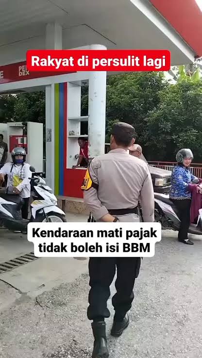Viral SPBU Dijaga Ketat Polisi: Kendaraan Mati Pajak Dilarang Isi BBM!