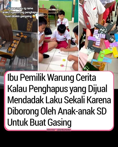 Viral Penghapus Jadi Gasing di Sekolah, Guru Peringatkan Bahaya, Warganet Tak Sepakat