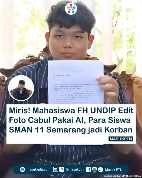 Viral Ada Mahasiswa Hukum Undip Juga Anak Polisi Edit Foto Cabul Teman & Guru