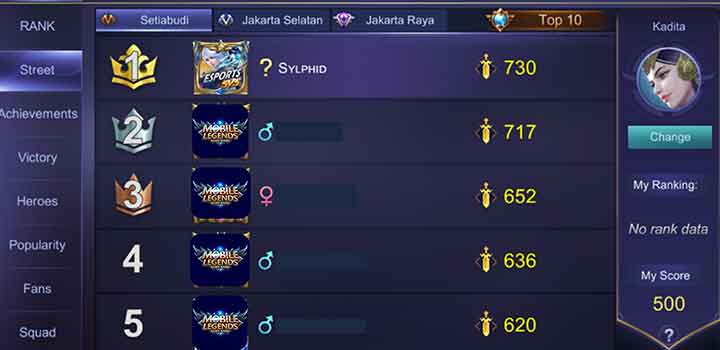 Fitur Baru di Mobile Legends: Street Leaderboard (LBS)