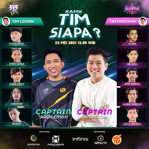 Pengumuman Tim All Star Tournament 515 eParty Mobile Legends