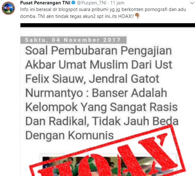 Giliran Jenderal Gatot Dibenturkan dengan Banser NU