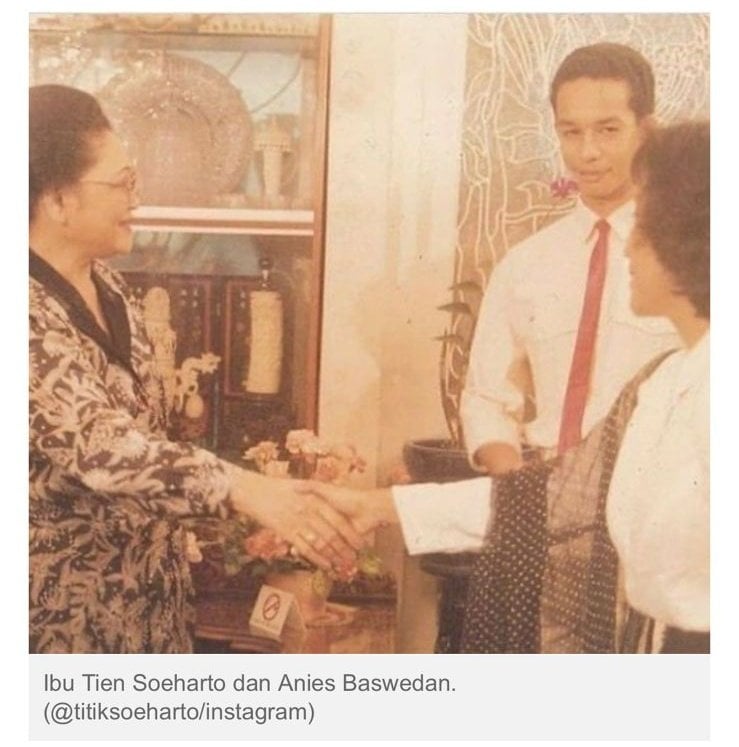 Bantah Anies Aktivis 98, Eko Kuntadhi Beber Foto Anies dengan Istri Soeharto