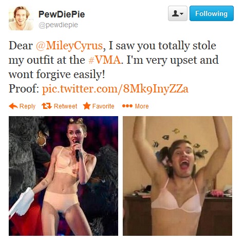 Miley Cyrus Stole PewDiePie Outfit!! &#91;Pict++&#93;