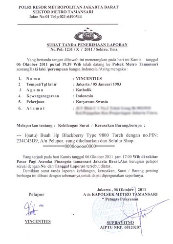 OFFICIAL - Thread laporan kehilangan BlackBerry