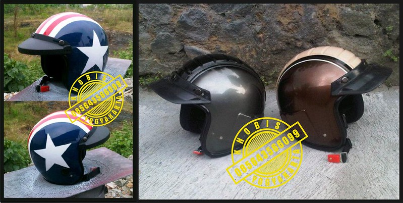 Helm Jadul / Retro degan Warna, Motif dan desain bebas >>> Djogja
