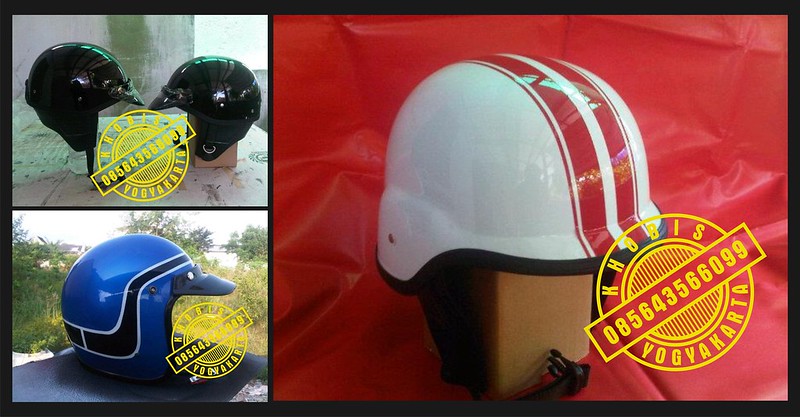 Helm Jadul / Retro degan Warna, Motif dan desain bebas >>> Djogja