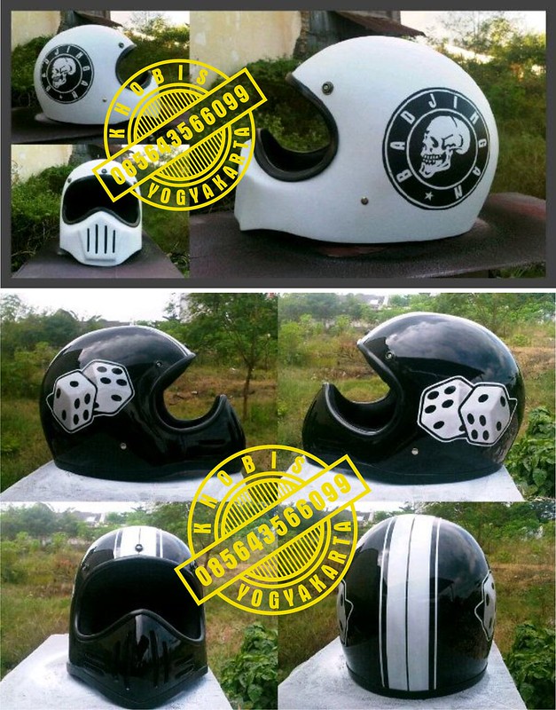 Helm Jadul / Retro degan Warna, Motif dan desain bebas >>> Djogja
