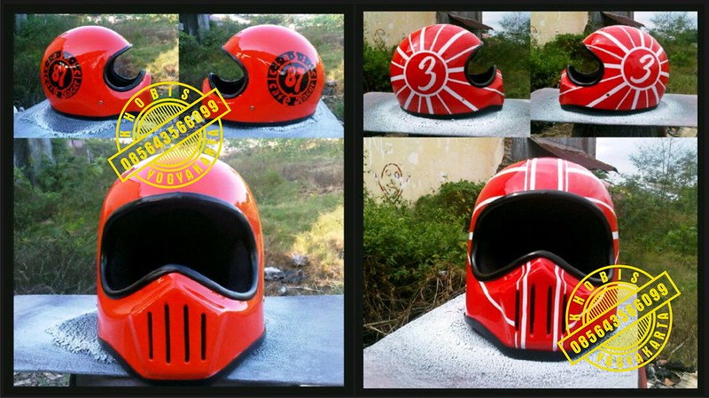 Helm Jadul / Retro degan Warna, Motif dan desain bebas >>> Djogja