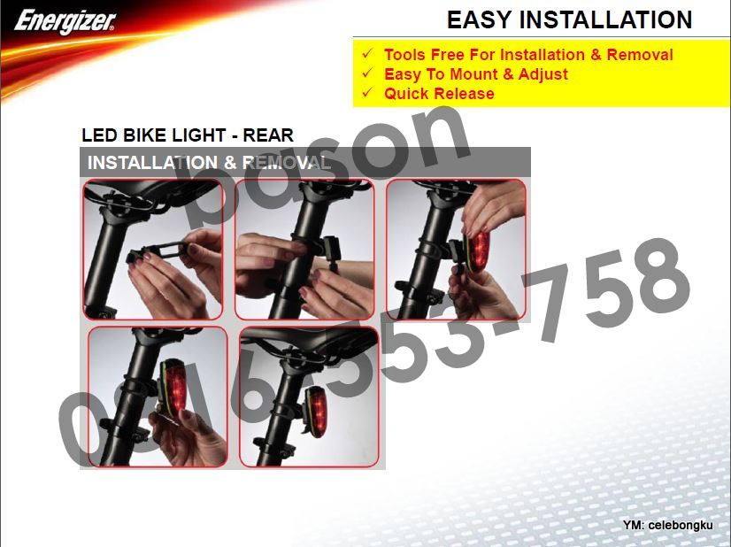 Jual ENERGIZER  LED BIKE LIGHT LAMPU  SEPEDA  Depan 