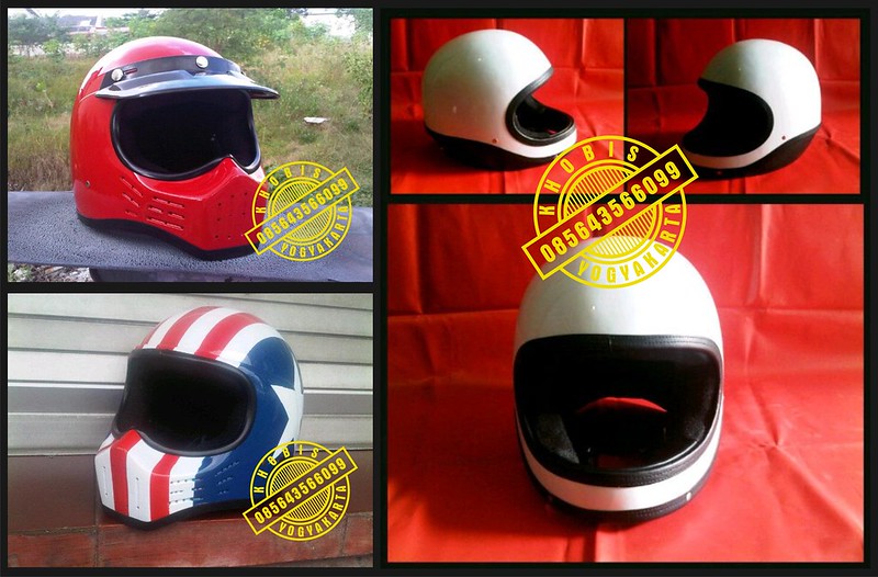 Helm Jadul / Retro degan Warna, Motif dan desain bebas >>> Djogja