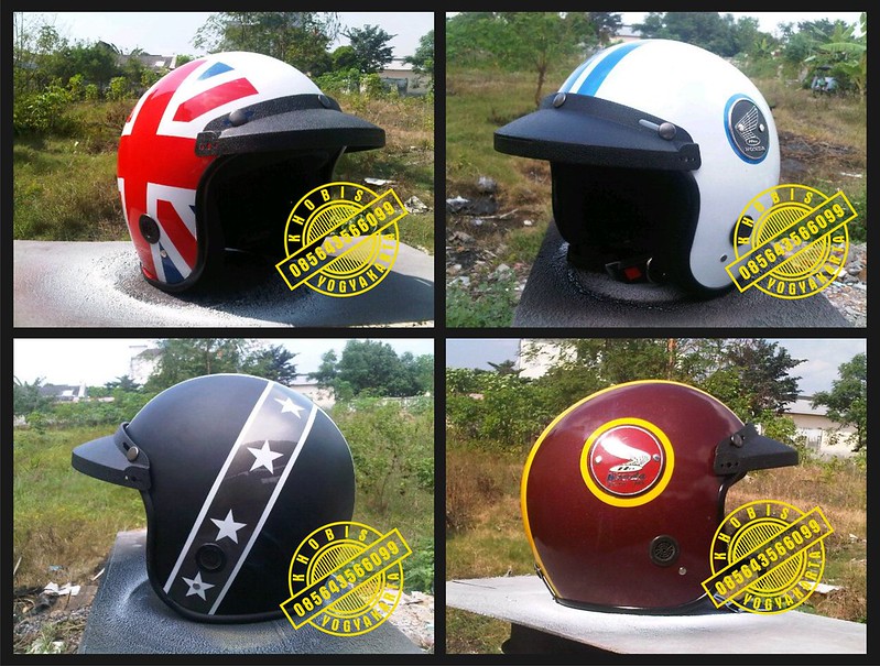 Helm Jadul / Retro degan Warna, Motif dan desain bebas >>> Djogja