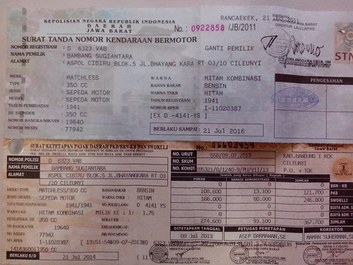 WTS Matchless G3L(350cc single) 1941 Original-Surat Komplit