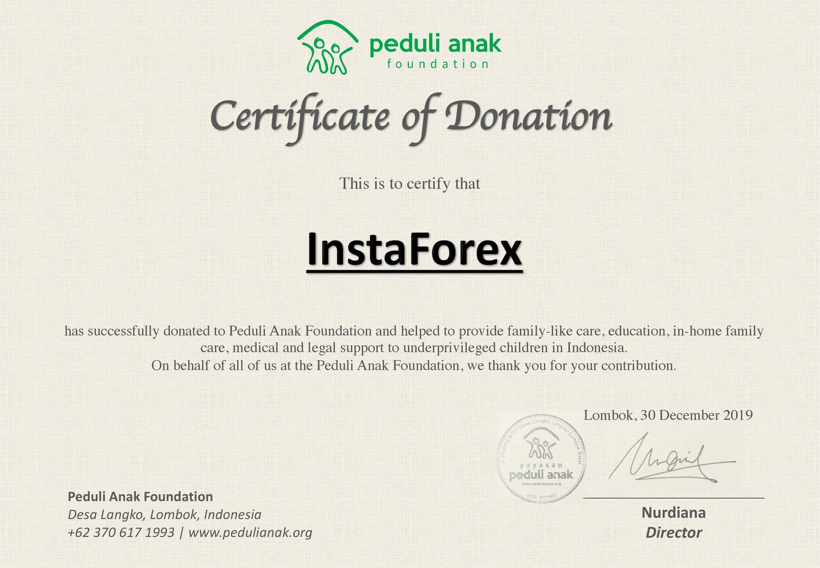 InstaForex dan Peduli Anak Foundation Berikan Harapan Bagi Anak-Anak di Seluruh Dunia