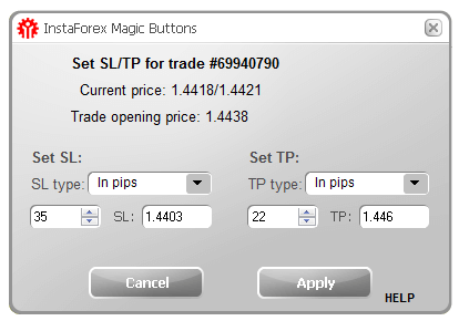 InstaForex Magic Buttons