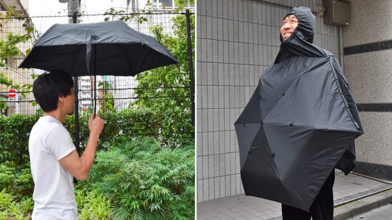 Penyelamat Saat Hujan Angin Lebat, Payung Unik yang Bisa Dijadikan Jas Hujan!
