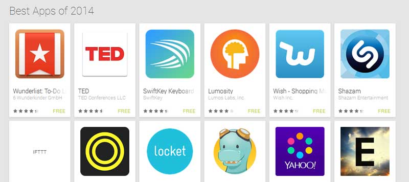 Aplikasi Android Terbaik Tahun 2014 versi GOOGLE