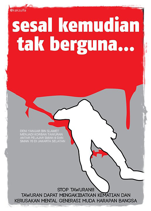 Gerakan Poster DKV dan SMA se-Indonesia STOP TAWURAN