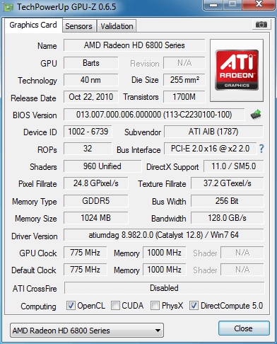 ????? PowerColor HD6850 1GB GDDR5 ?????