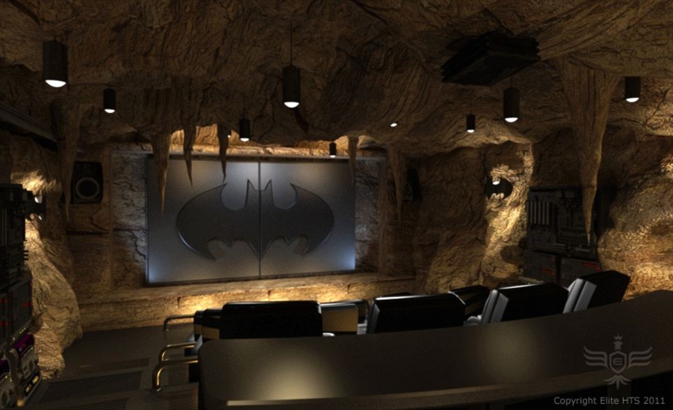 Amazing ! Bioskop Pribadi Canggih Dengan Replika Batcave
