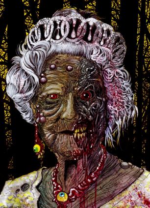 Ngeri!! Ratu Elizabeth II Pun Tak Luput Dari Karya Seni &#039;zombiefied&#039;