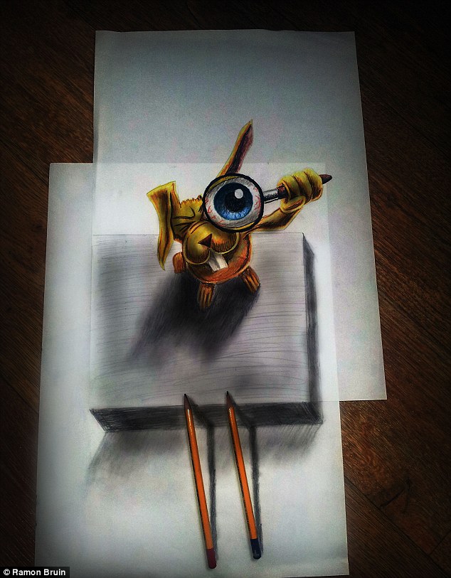 Keren Gan,, Anamorphosis, Tekhnik Gambar 3D yang Terlihat Sangat Nyata
