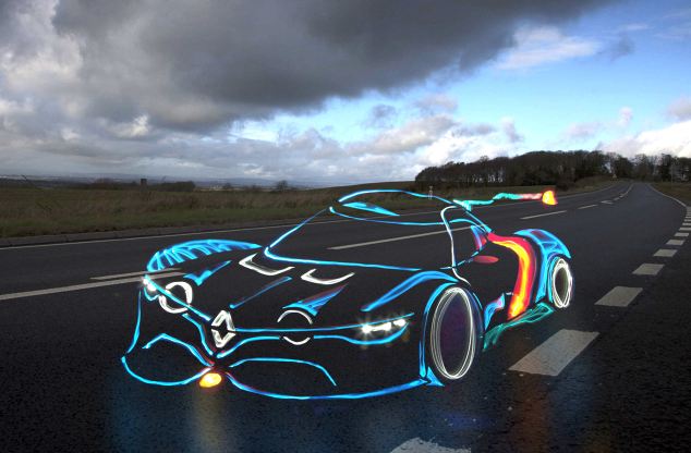 Gambar-Gambar Keren Grafiti Mobil Ala Tron Legacy