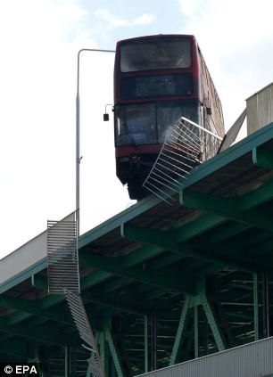 detik-detik bus tingkat masuk sungai terekam ( mengerikan)