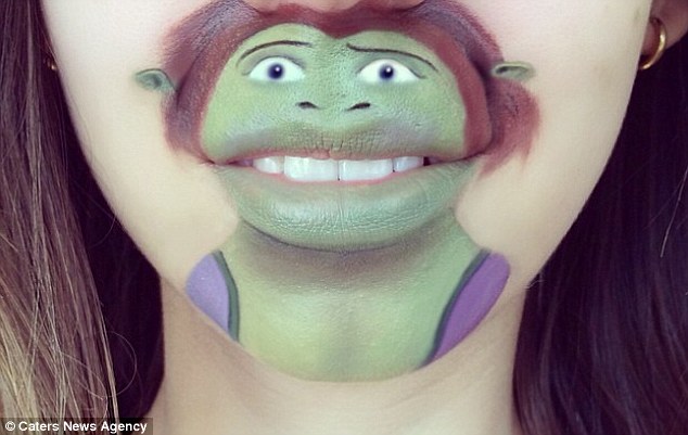 [FOTO] Lip art, sulap bibir jadi karakter imut