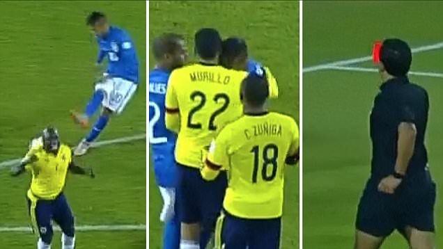 VIDEO : Konyol,Pertandingan sudah selesai Neymar malah dikartu merah