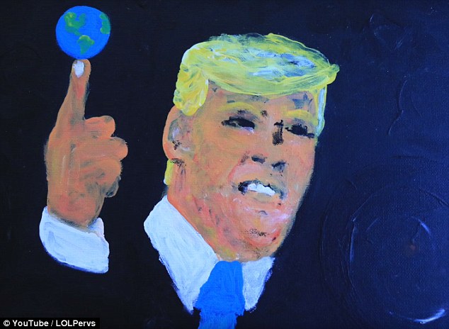 Wanita Cantik Ini Melukis Donald Trump Menggunakan Payudaranya