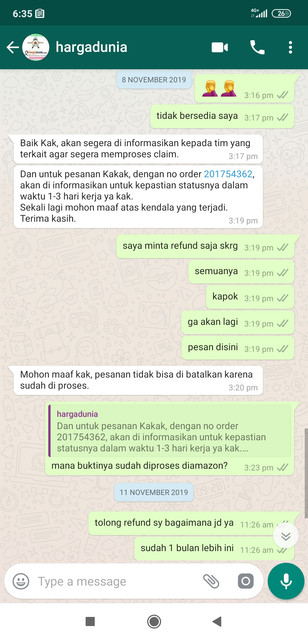 jangan order di hargadunia, service menurun skrg sangat buruk.