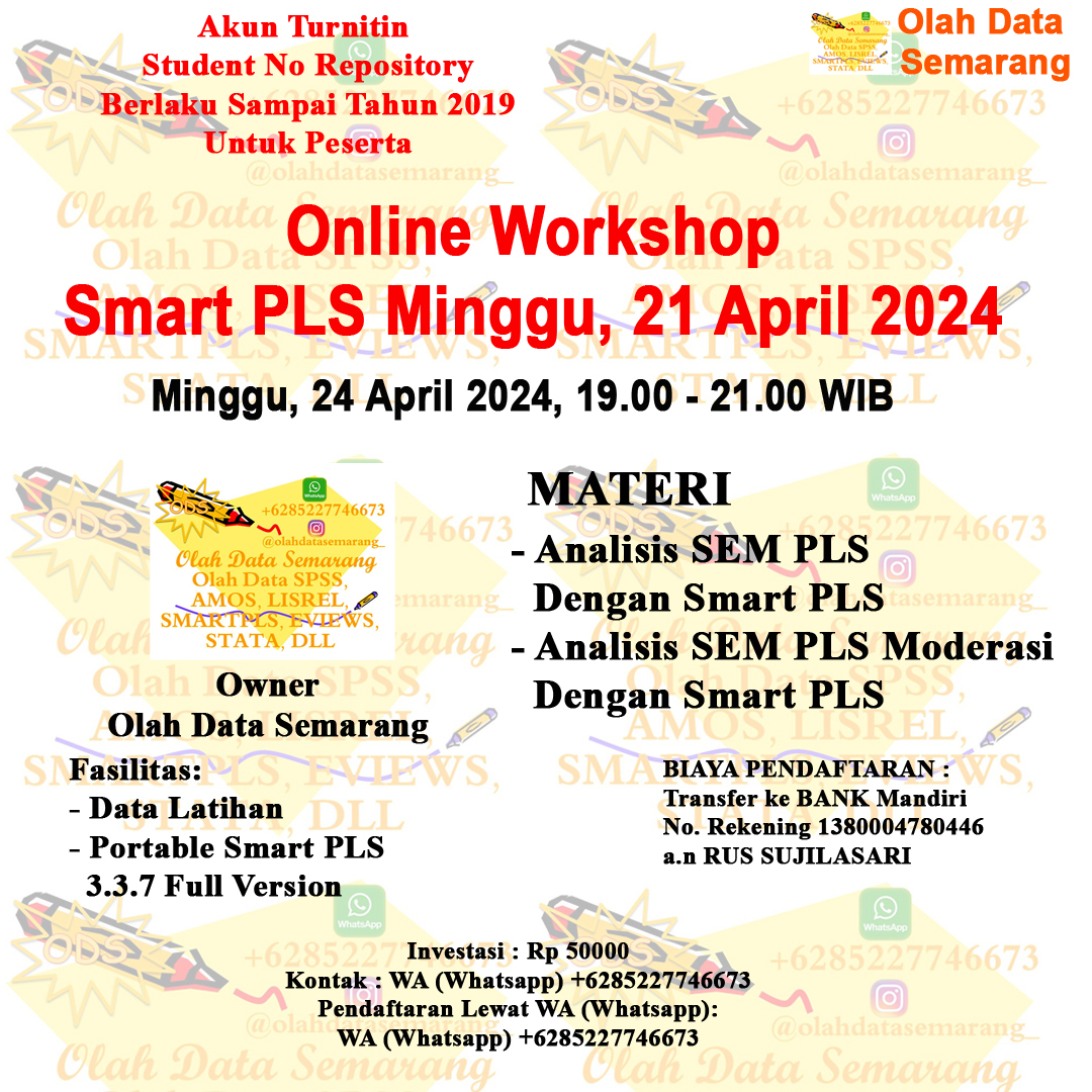 Online Workshop Smart PLS Minggu, 21 April 2024