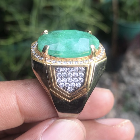 Lelang kolpri 1 pcs Zambrut Colombia ring perak, tutup malam ini