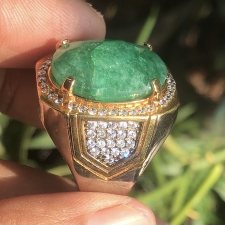 Lelang kolpri 1 pcs Zambrut Colombia ring perak, tutup malam ini