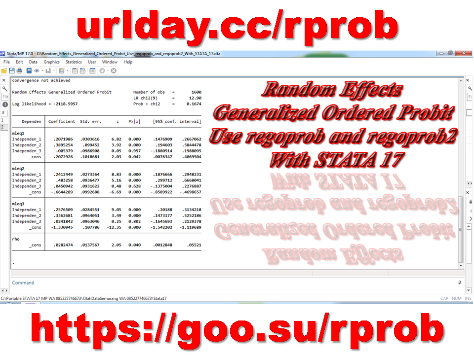 Random Effects Generalized Ordered Probit Use regoprob and regoprob2 With STATA 17