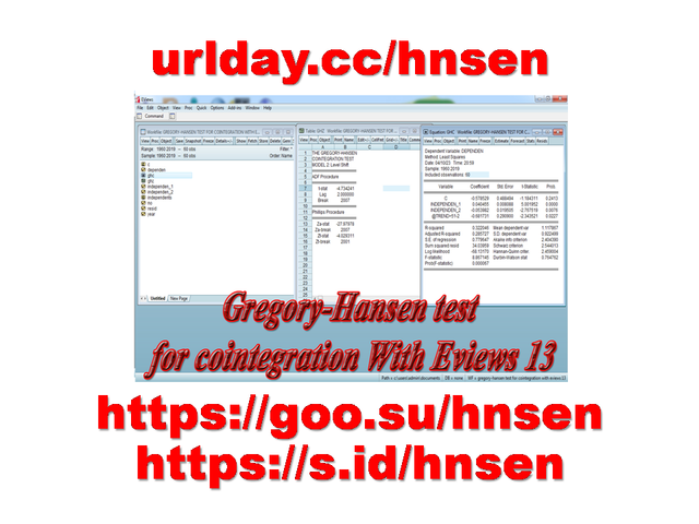 Gregory-Hansen test for cointegration With Eviews 13