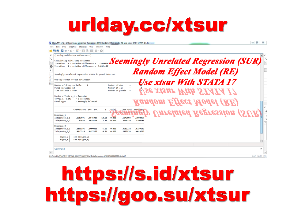 Seemingly Unrelated Regression (SUR) Random Effect Model (RE) Use xtsur With STATA 17